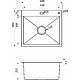 Мойка н/сталь, прямоугольная одночашевая, 500*450мм, сатин, врезн на/вровень столешнице, AKS (3,2мм) - фото 4