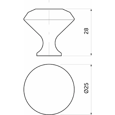 Ручка меб. кнопка мет. Crystal Palace B 25мм, хром+кристал AKS - фото 2