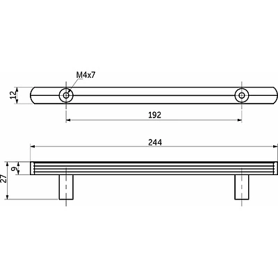 Ручка меб. скоба алюм. GAME 192 черный матовый, AKS - фото 2