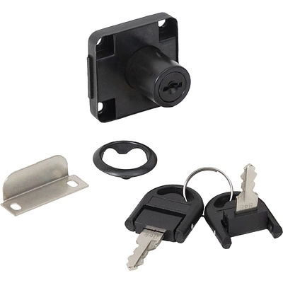 Замок для распашной двери механический 138, c ломаным ключом, черный, AKS - фото 1