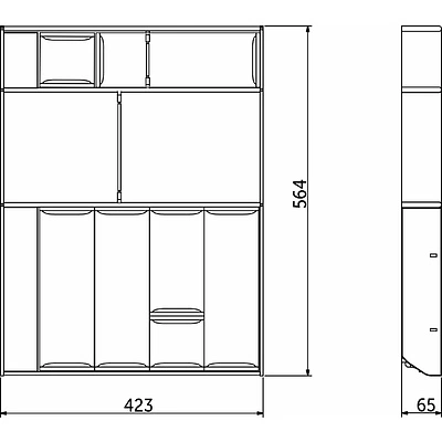 Вкладыш 60/450 шуфлядный металлический Organizer нержавеющая сталь (423*564*65) AKS - фото 2