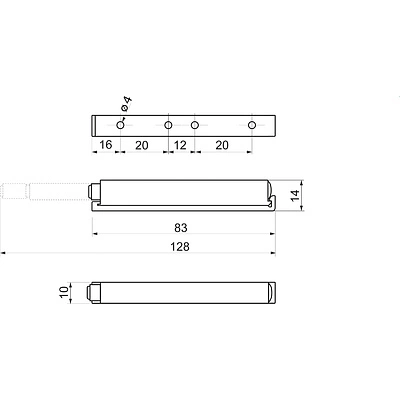 Механизм push-to-open наконечник магнитный накладной белый AKS - фото 2