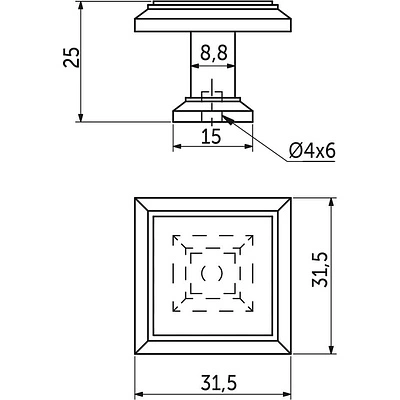 Ручка меб. кнопка мет. IONIKA шлифованная сталь, AKS - фото 2