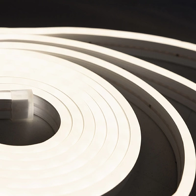 Гибкий неон - 9,6W/m, 24V, 6*12мм, 120 д/м, IP65, нейтральный белый (4000K) - 20м, AKS - фото 3