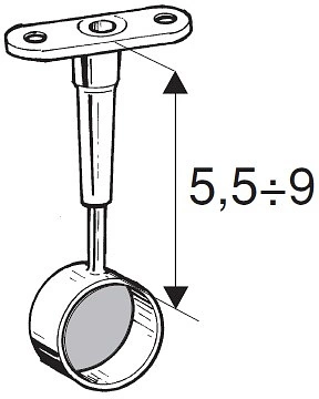 Держатель дистанционный концевой трубы d25 (936А) с регуляцией, хром AKS - фото 2