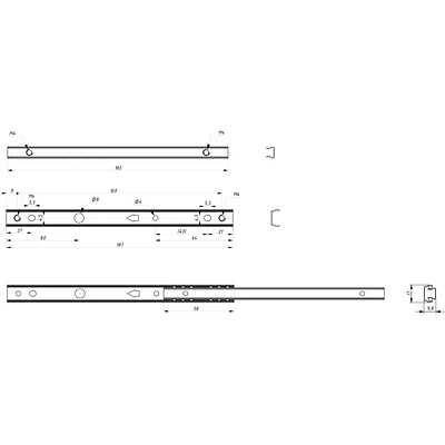 Направляющая шариковая L-187 h=17 AKS - фото 2