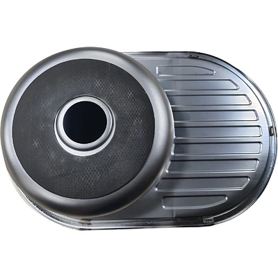 Мойка н/сталь, овальная одночашевая, 770*500мм, полированный хром, врезн на столешницу, AKS (0,8мм) - фото 3