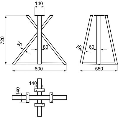 Подстолье GERDA h720, черный AKS - фото 3