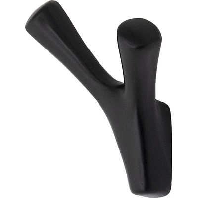 Крючок меб. двухрожковый мет. OMEGA черный матовый AKS - фото 2