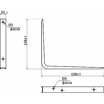 Полкодержатель мет. CRAFT 150*200*1.5, черный AKS - фото 2