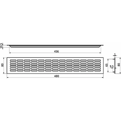 Решетка вентиляционная 480х80мм инокс алюминий AKS (тип 2) - фото 2