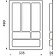 Лоток для столовых приборов 400 COMFORT (335*490), графит РП (толщина 2мм) - фото 2