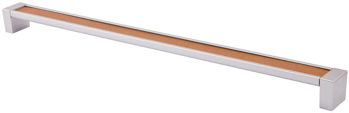 Ручка меб. скоба пластик. PS31/C31 352 металлик+металлик+орех AKS - фото 1