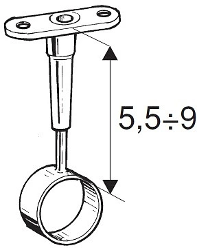 Держатель дистанционный проходной трубы d25 (936) с регуляцией, хром AKS - фото 2