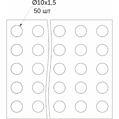 Отбойник силиконовый d10 h=1,5 AKS (лист = 50 шт.) прозрачный - фото 2