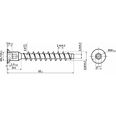 Шуруп-конфирмат 7,0*50 (уп/100шт) AKS - фото 2