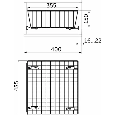 Выдвижная корзина для белья 400 (355*485*150) б/н, белый WIEXPOL - фото 2