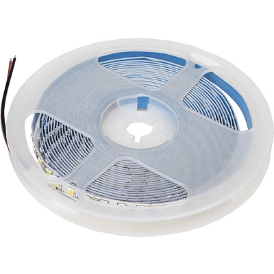 Лента светодиодная влагостойкая - 9,6W/m, 12V, 8мм, 2835, 120 д/м, IP65, хол. бел (10000К), 5м, AKS - фото 1
