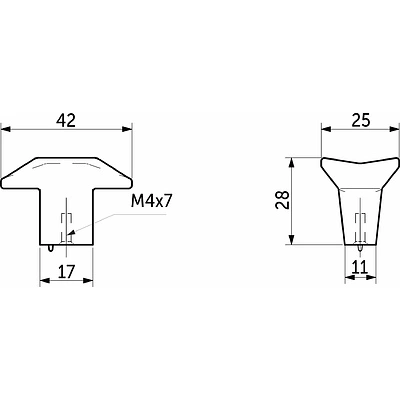 Ручка меб. кнопка мет. PRIZMA сатиновый никель, AKS - фото 2