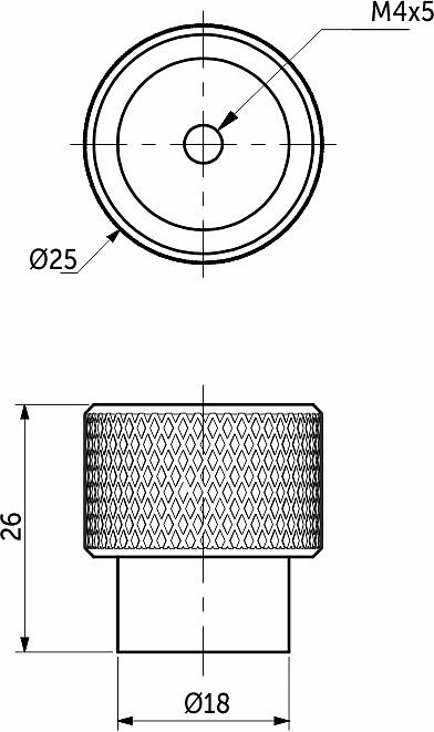 Ручка меб. кнопка мет. FLUID графит, AKS - фото 2