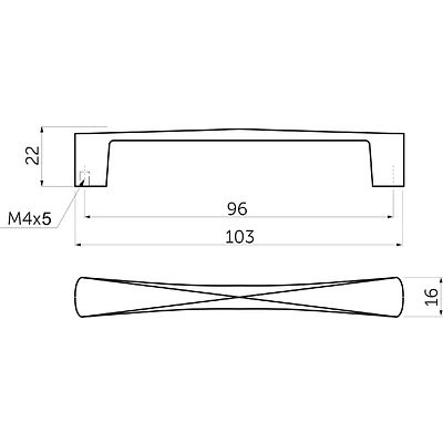 Ручка меб. скоба мет. COMO 96 хром, AKS - фото 2
