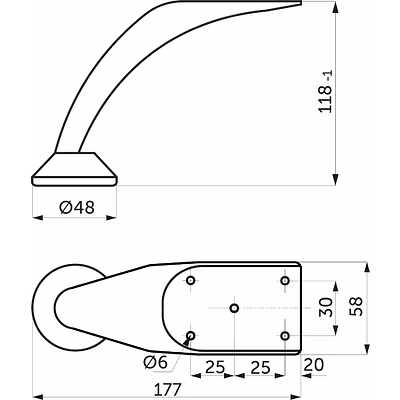 Опора меб. мет. D-01 h120 хром AKS - фото 2
