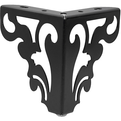 Опора меб. мет. резная h120 угловая черный AKS - фото 4