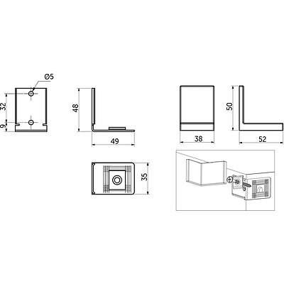 Навес регулируемый 3-составной белый (уп/20компл) AKS - фото 4