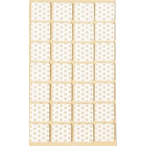 Подкладка самоприлипающая фетровая прорезиненная 20 х 20мм (1упак.=28шт), белая, Folmag