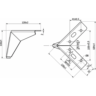 Опора меб. мет. HELLY h130 угловая черный матовый AKS - фото 2