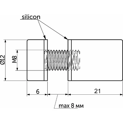 Крепление дистанционное мет. АК258 D12 черный матовый AKS - фото 2
