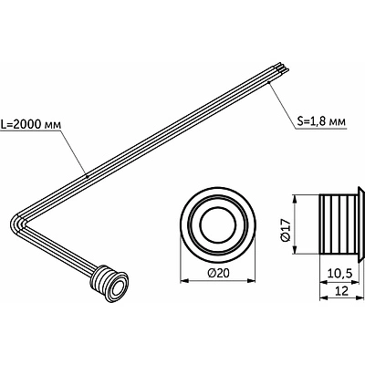 Выключатель сенсорный, с диммированием, врезной, 12V/24V, 60W/120W, синяя подсветка, цвет хром, без коннекторов, AKS - фото 2