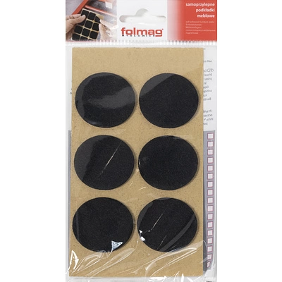 Подкладка самоприлипающая фетровая d40мм (1лист-6шт) черная Folmag - фото 1