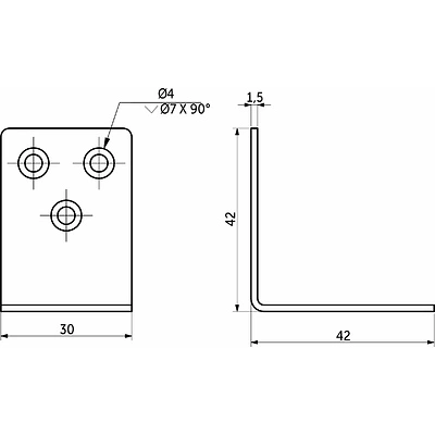 Уголок металлический FSC-01 42х42х30 (1.5), белый цинк (уп/ 0,5 тыс.шт) - фото 2