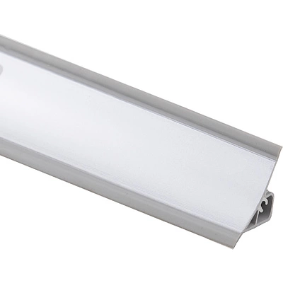 Плинтус ПВХ к столешнику LР алюминий (114) EL-MECH-PLAST (1шт=3м.п.) - фото 1