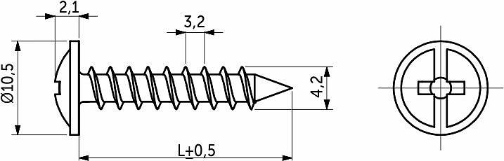 Саморез с прессшайбой острый 4,2*25 (уп/20шт) AKS - фото 2
