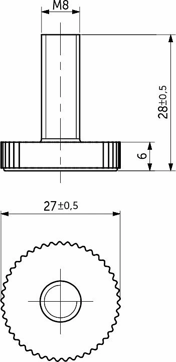 Регулятор уровня М8 черный плоский (1 упак. = 10 шт.) AKS - фото 2