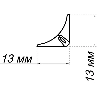 Плинтус ПВХ для столешницы королевский опал светлый узкий (S 023) AKS (1шт=3м.п.) - фото 2