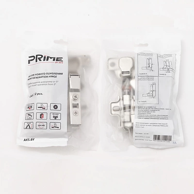 Петля полунакладная с доводчиком 45мм h0 clip-on PRIME by AKS (саморезы, заглушки) (упак. = 2 шт.) - фото 5