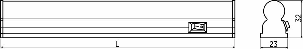 Светильник светодиодный LED Line 2- 570, 220В, 8Вт, 572х22х36мм, 750Лм,4000K, 1,2м каб. - фото 2