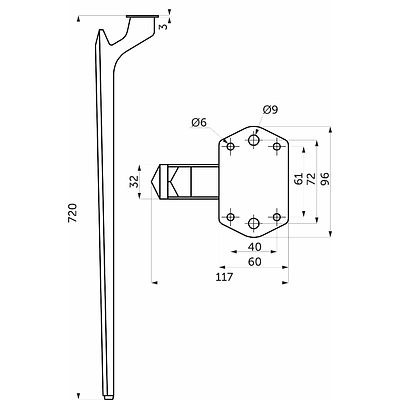 Опора меб. BOND h720, белый муар (1 упак. = 4 шт.) AKS - фото 2