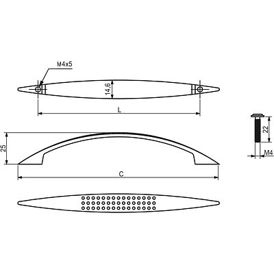 Ручка меб. скоба мет. UN88 128 сатин, AKS - фото 5