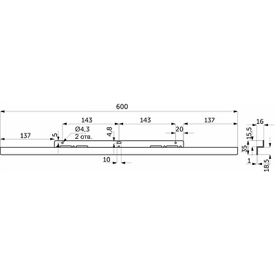 Планка для духовых шкафов термоизоляционная универсальная серая (комплект), ФМС - фото 2