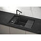 Мойка кварц, прямоугольная одночашевая, KS-7305, 730*510мм, черный металлик, на столешницу, Granula - фото 4