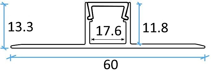 Профиль алюминиевый накладной в гипсокартон RIGEL-1513D, с экраном, цвет алюминий, 2м, AKS (в комплекте 4 заглушки) - фото 2