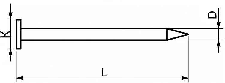 Гвозди 2,0*20 цинк (уп/5кг), ГОСТ4029 (1кг=1780шт) РБ - фото 2