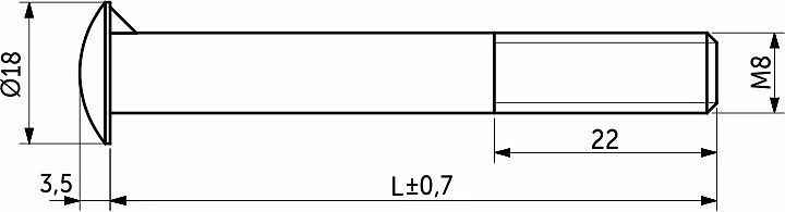 Болт с полукруглой головкой М8*60 с усом, неполн. резьба, цинк (1кг=42шт) РМЗ - фото 2