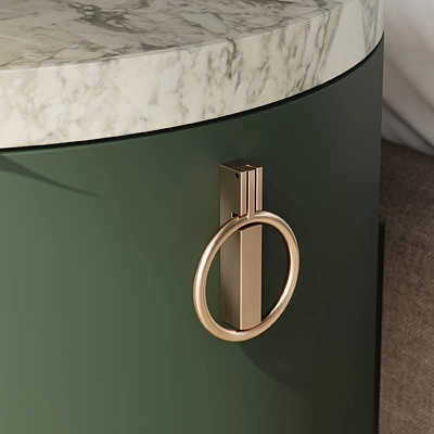 Ручка меб. кнопка мет. ROUND брашированное золото, AKS - фото 9