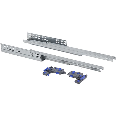 Направляющая скрытого монтажа L-350 с доводчиком ДСП до16mm с замками PRIME by AKS 3D полное выдвижение - фото 1