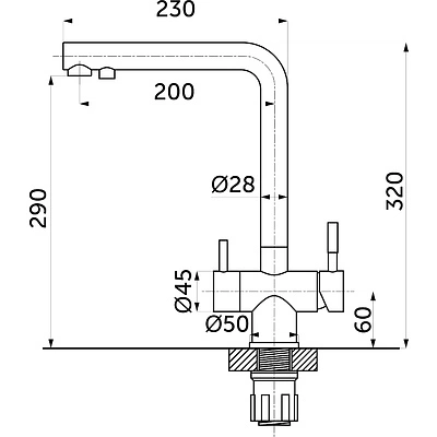 Смеситель для кухни, латунь, SG-015, асфальт, Sim Gran - фото 2